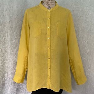 Eileen Fisher Yellow Button Down Shirt